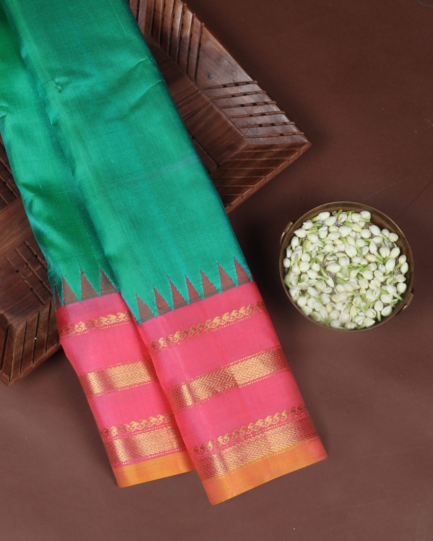 Green Gadwal Silk Saree T418884-image