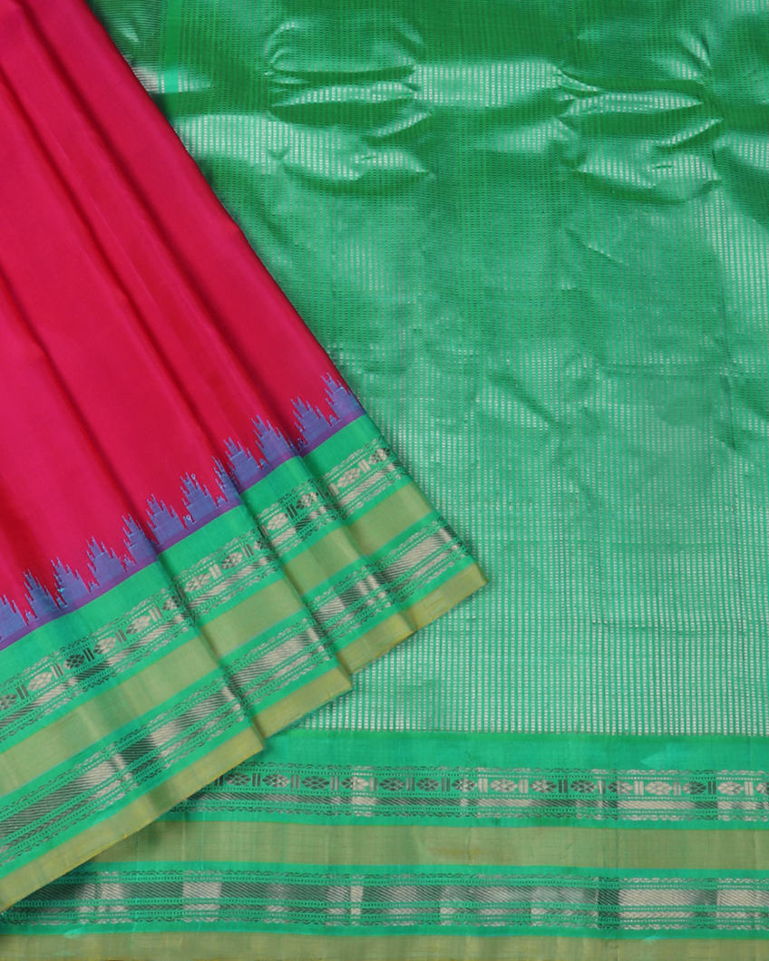 Magenta Gadwal Silk Saree T4188732