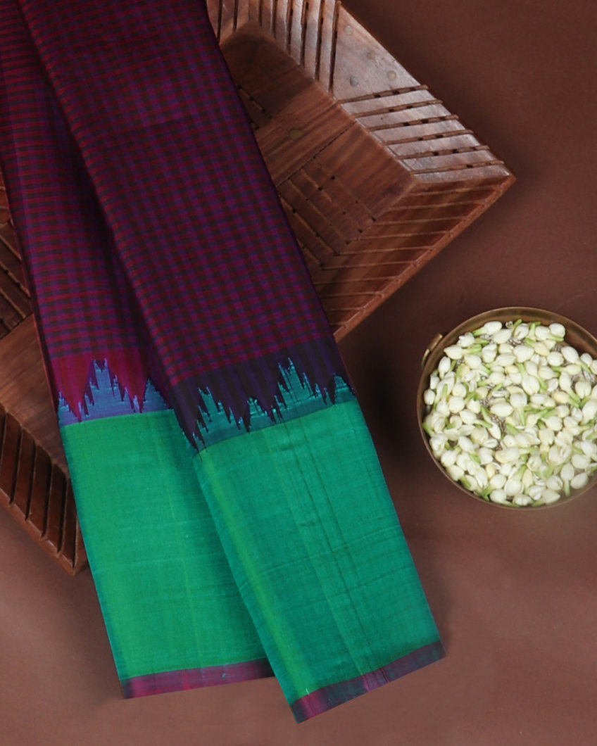 Purple Gadwal Silk Saree T418861-image