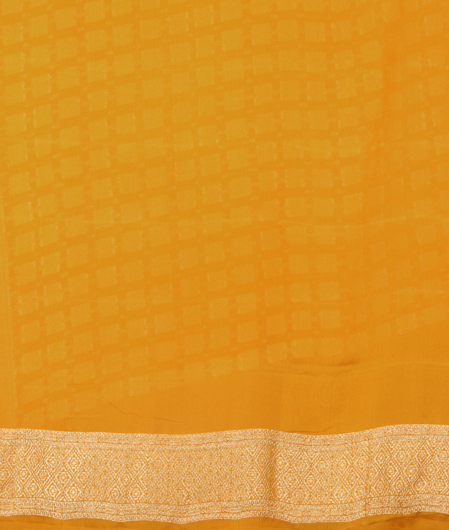 Yellow Banaras Georgette Silk Saree T3826023