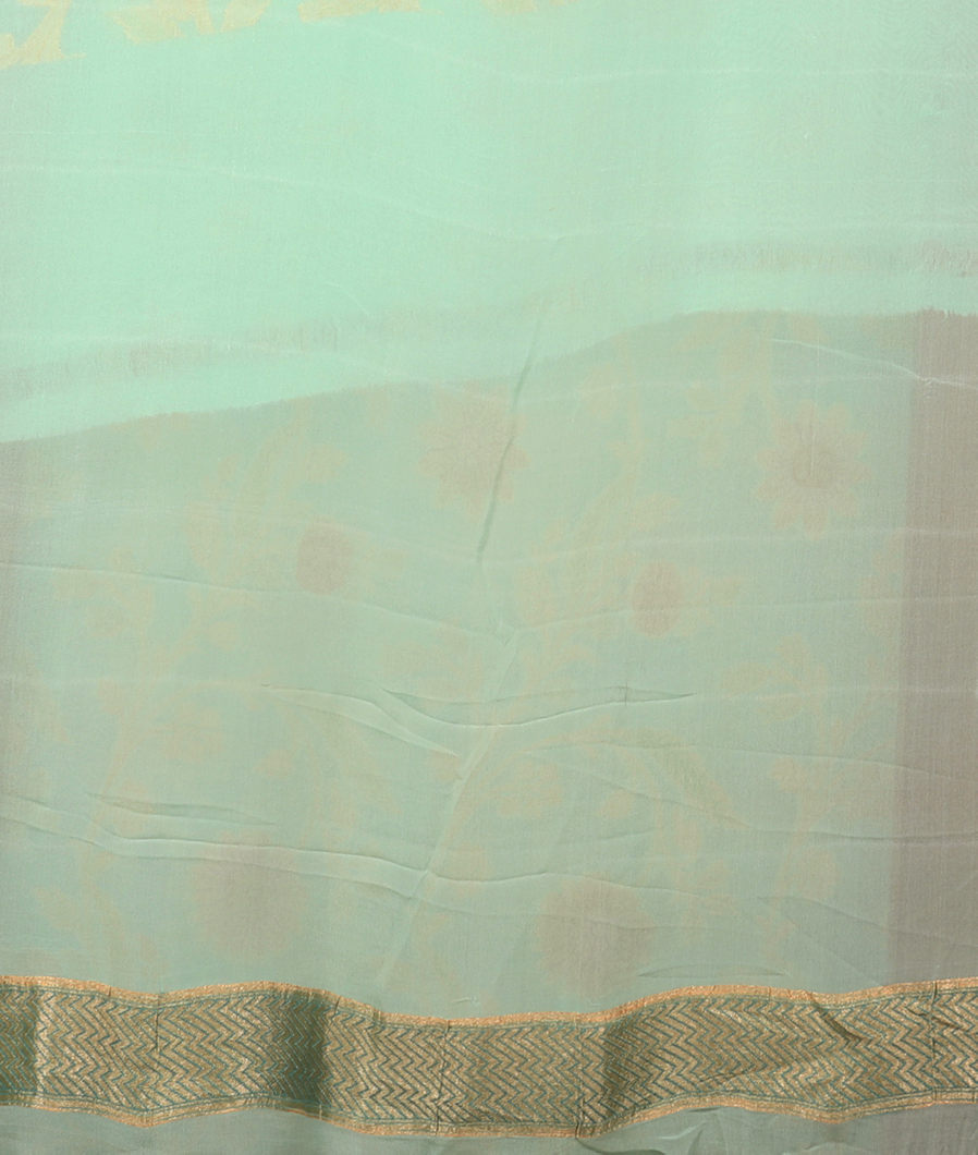 Green Banaras Georgette Silk Saree T3804273