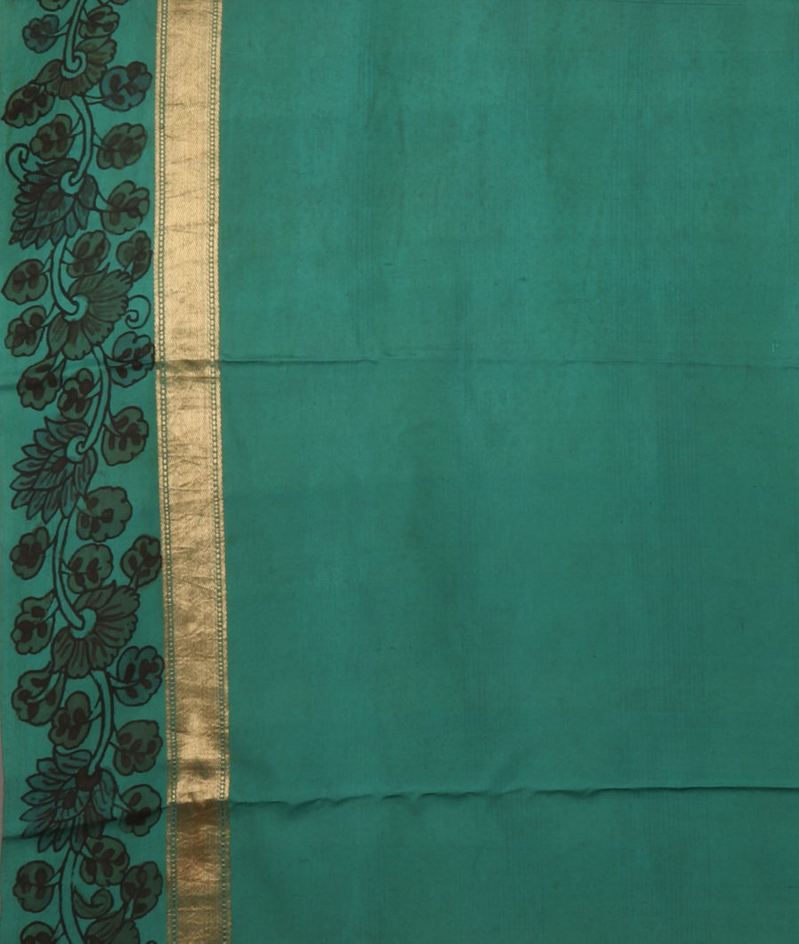 Brown Handpainted Kalamkari Soft Silk Saree T2573543