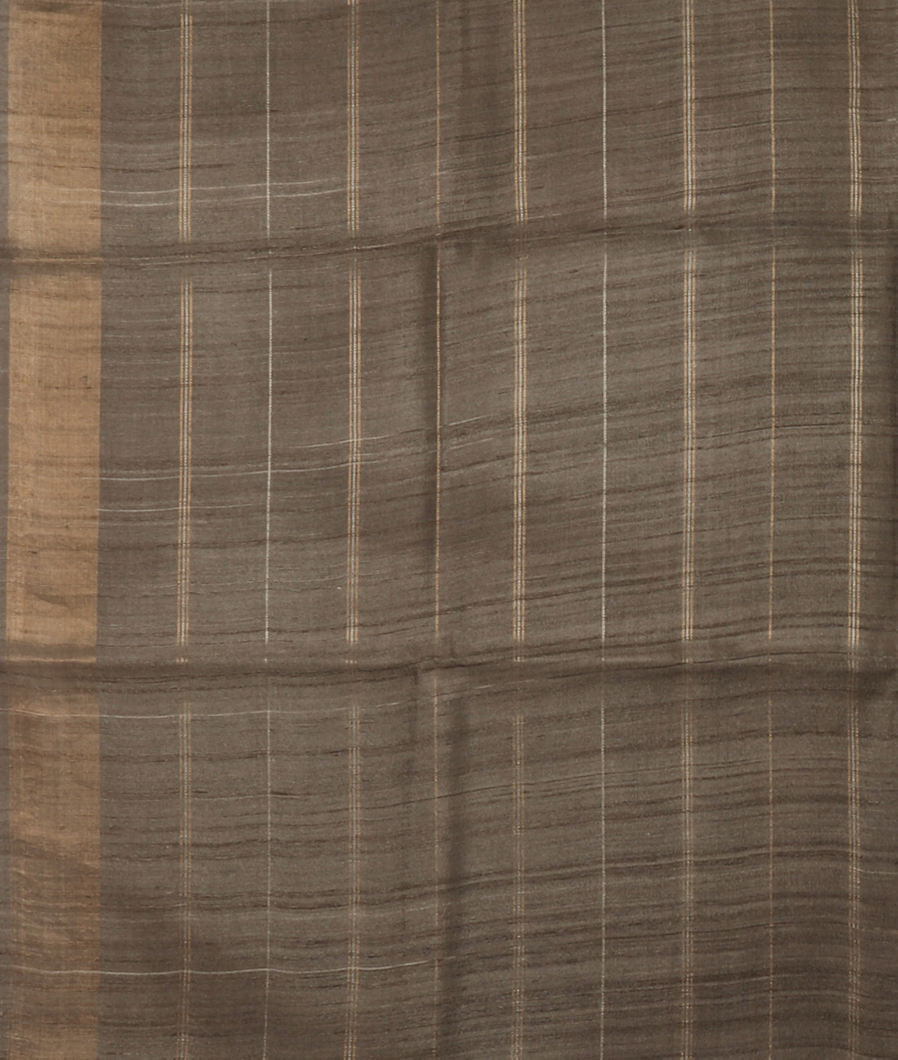 Grey Tussar Printed Saree T3813153