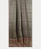 Grey Tussar Embroidery Saree T3990482