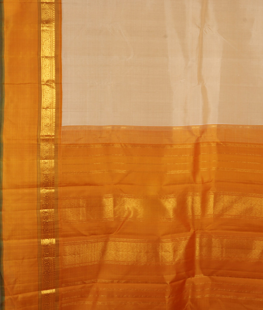 Beige Handwoven Kanjivaram Silk Saree T4191584