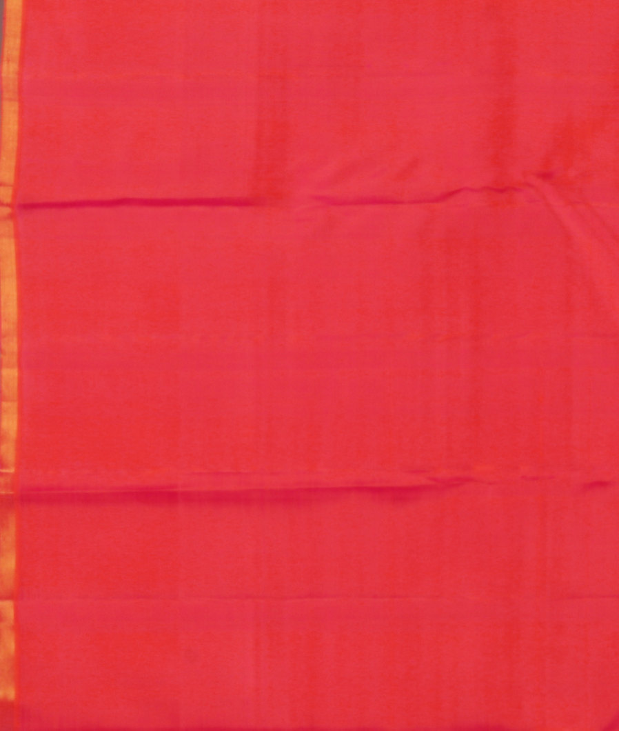 Pinkish Orange Handwoven Kanjivaram Silk Saree T4070213