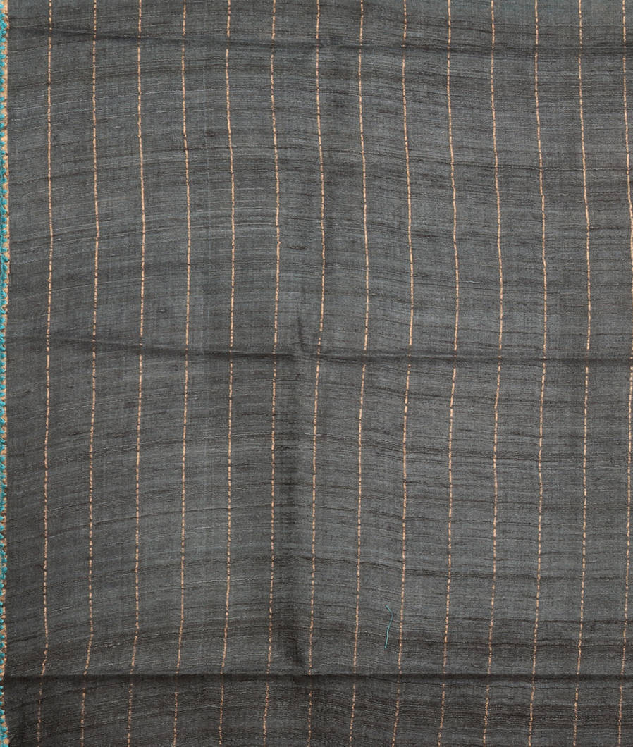 Peacock Blue Tussar Printed Saree T4173733