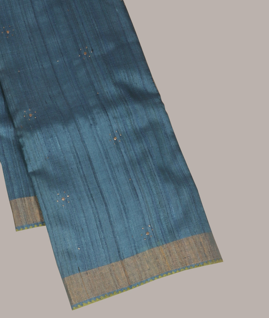 Blue Woven Tussar Saree T417397-image