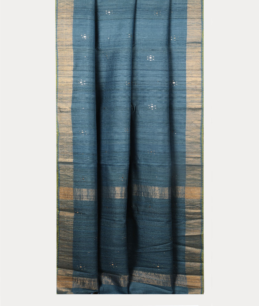 Blue Woven Tussar Saree T4173972