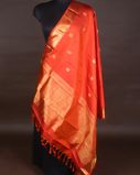 Orange Handwoven Kanjivaram Silk Dupatta T4198511