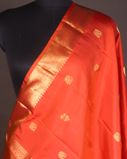 Orange Handwoven Kanjivaram Silk Dupatta T4198512