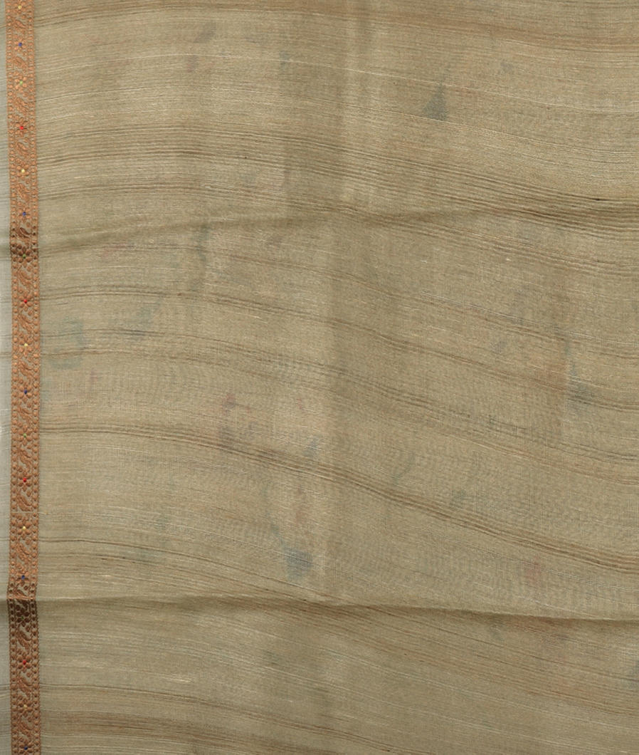 Green Tussar Printed Saree T3851753