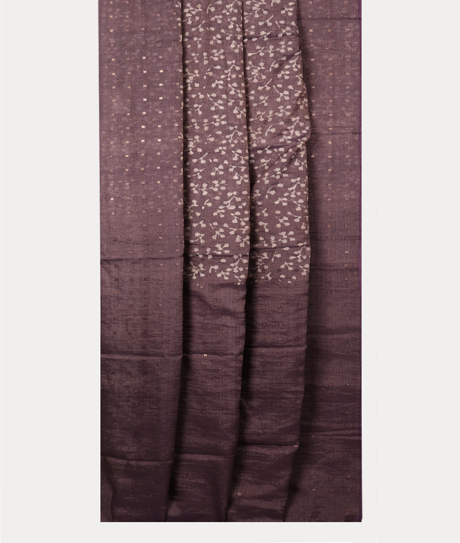 Purple Tissue Tussar Printed Saree T4174282