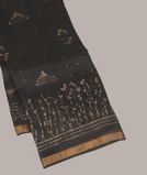 Black Linen Printed Saree T4174121