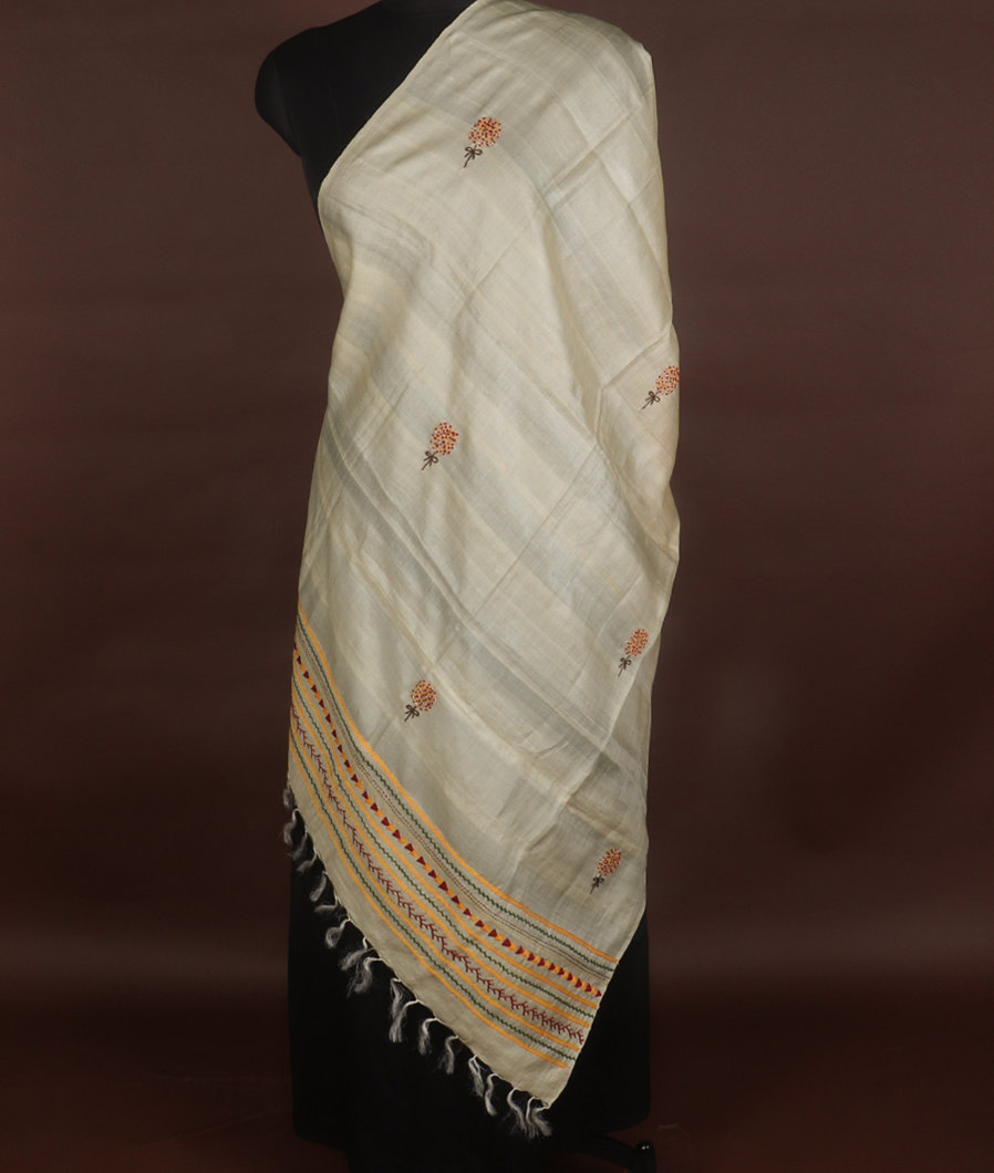 Cream Tussar Dupatta T164441-image