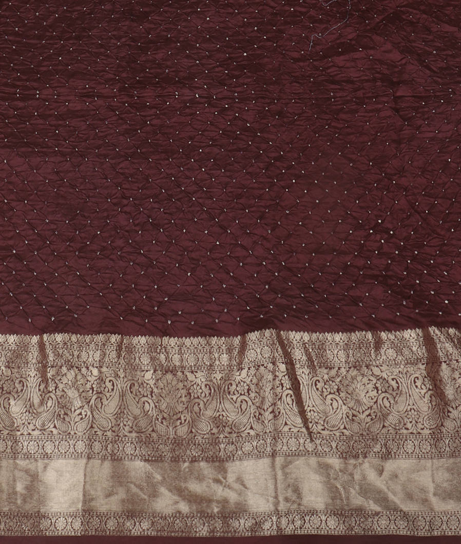 Blue Bandhani Chaniya Silk Saree T4197123