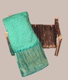 Turquoise Green Bandhani Chaniya Silk Saree T4197741