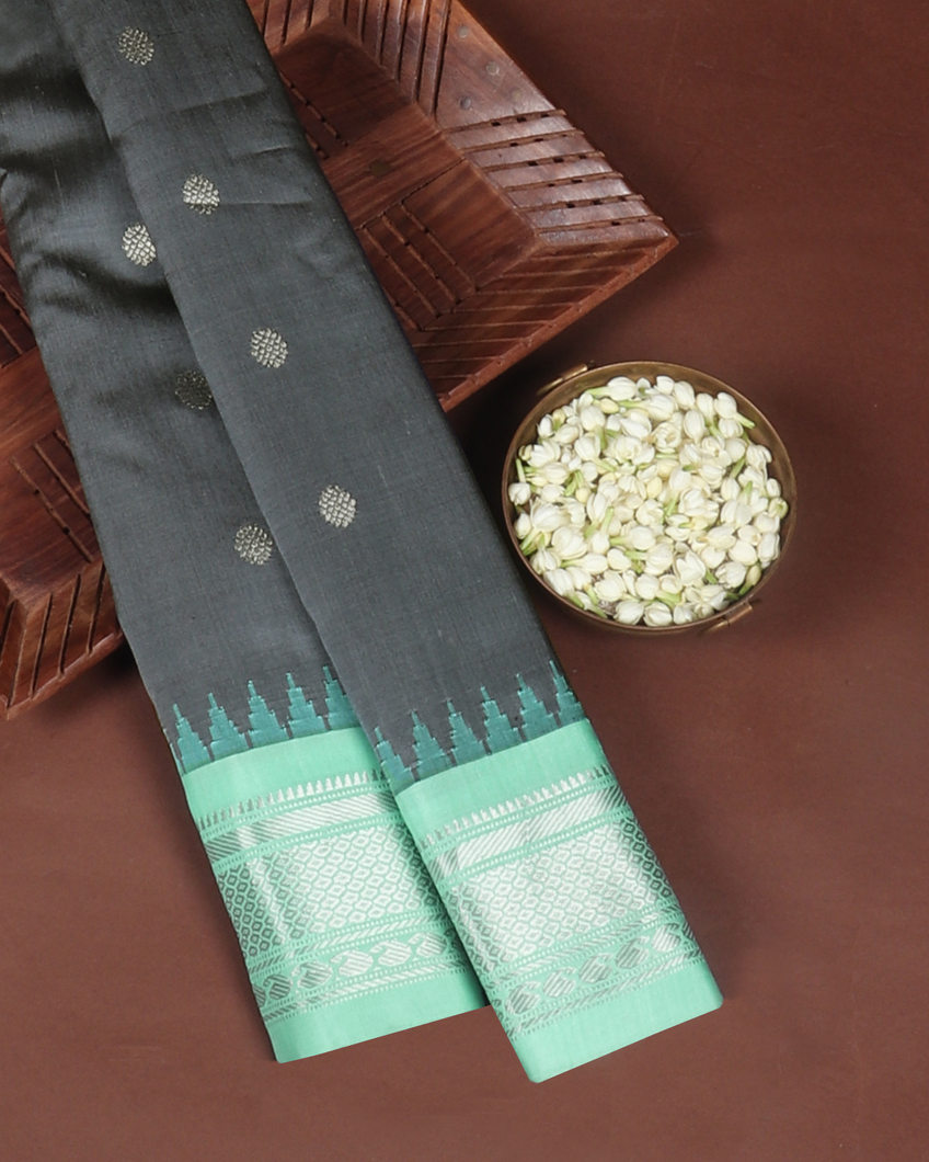Grey Gadwal Silk Saree T419453-image