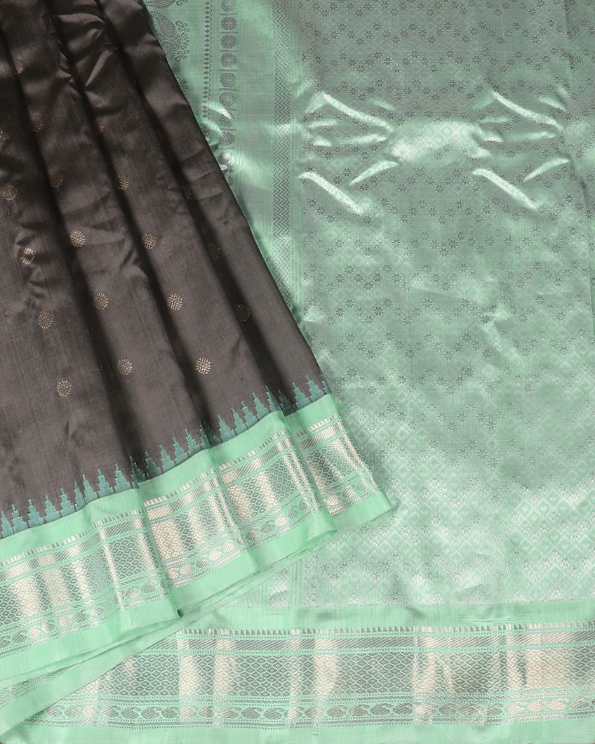 Grey Gadwal Silk Saree T4194532