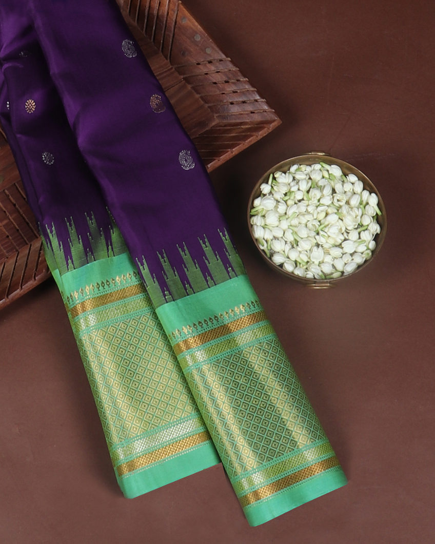 Purple Gadwal Silk Saree T419461-image