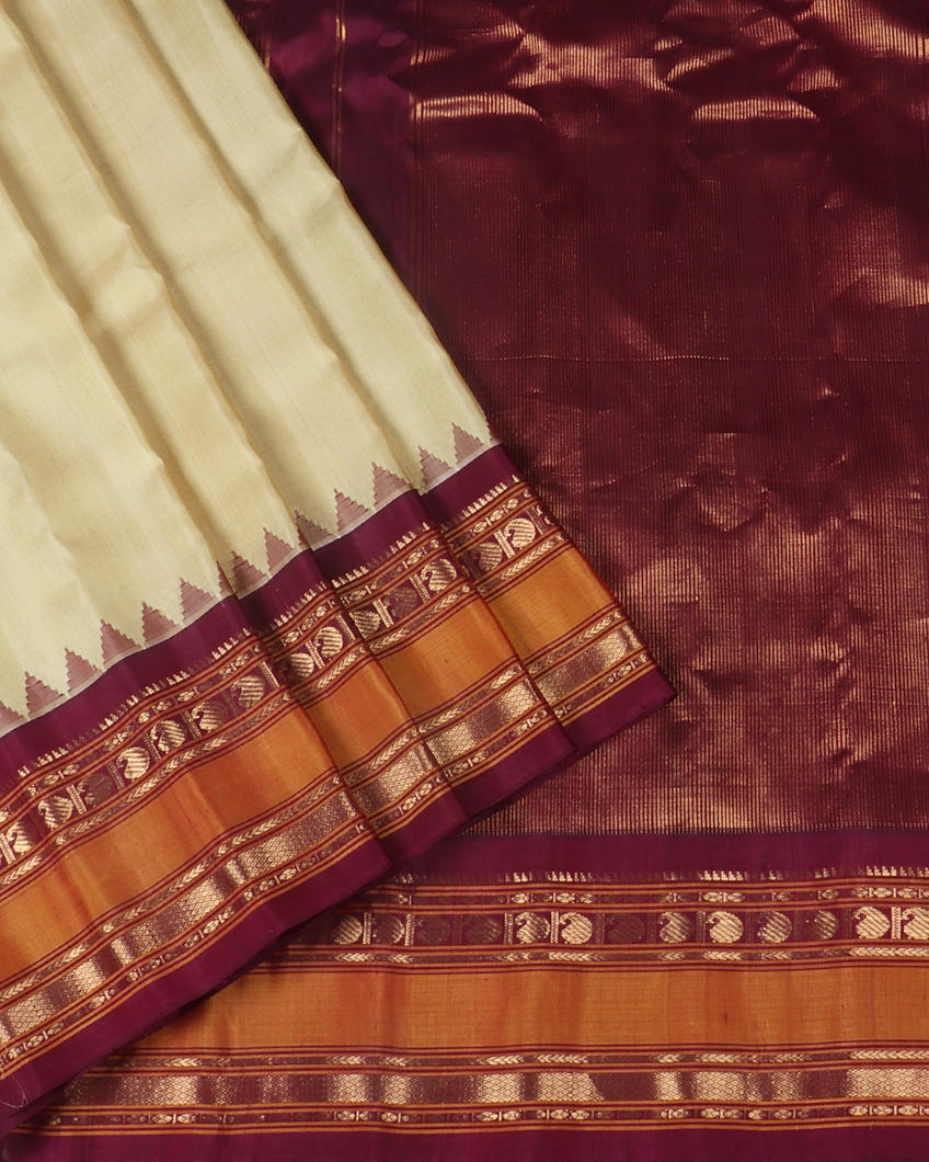 Buy Beige Gadwal Silk Saree T418797