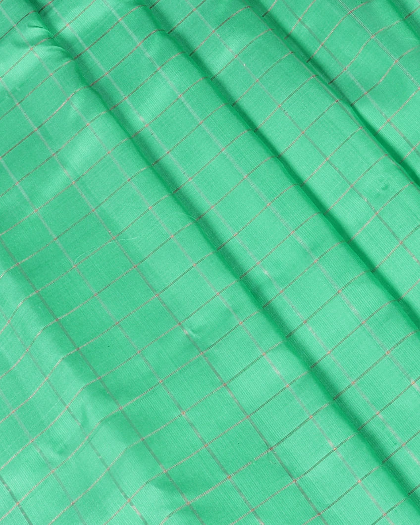 Turquoise Green Gadwal Silk Saree T4194384