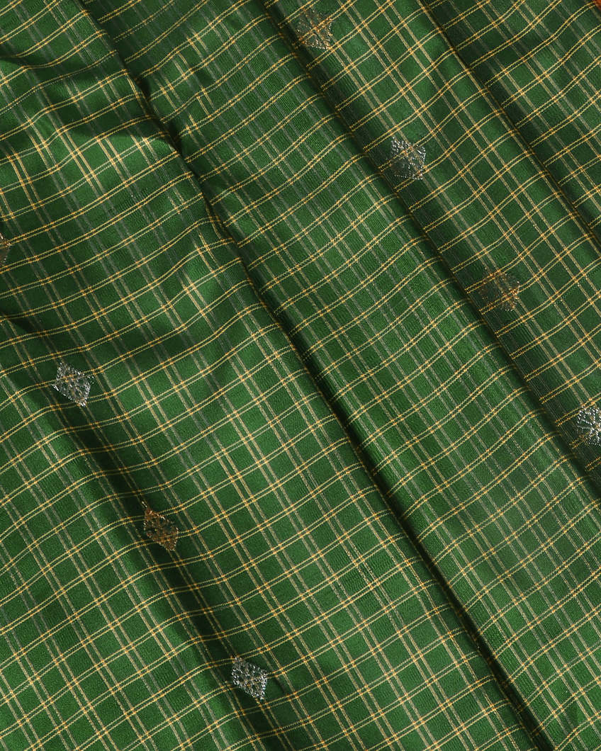 Bottle Green Gadwal Silk Saree T4192864