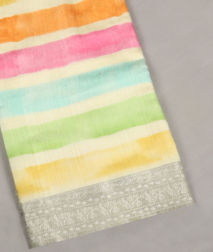 Multicolour Tussar Printed Saree T387304-image