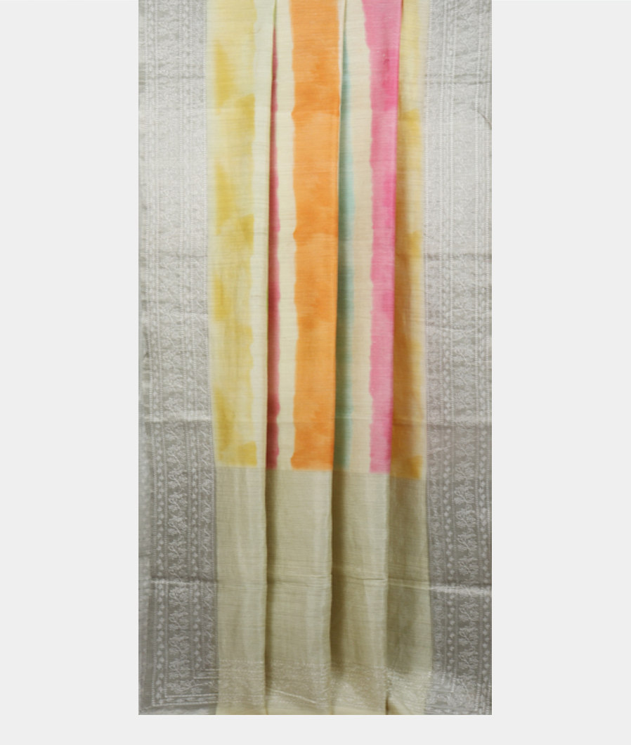 Multicolour Tussar Printed Saree T3873042