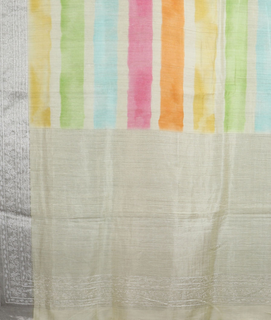 Multicolour Tussar Printed Saree T3873044