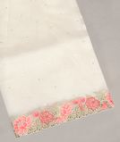 White Kora Organza Embroidery Saree T3811741