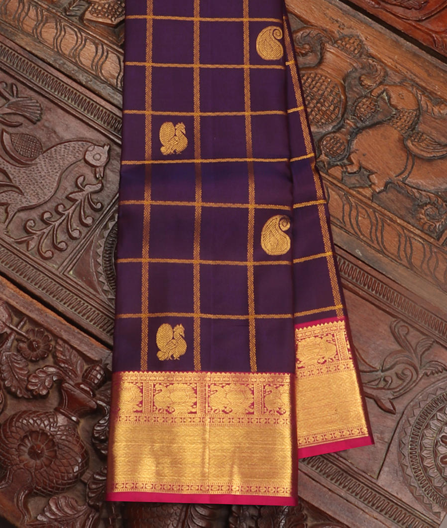 Purple Handwoven Kanjivaram Silk Saree T419169-image
