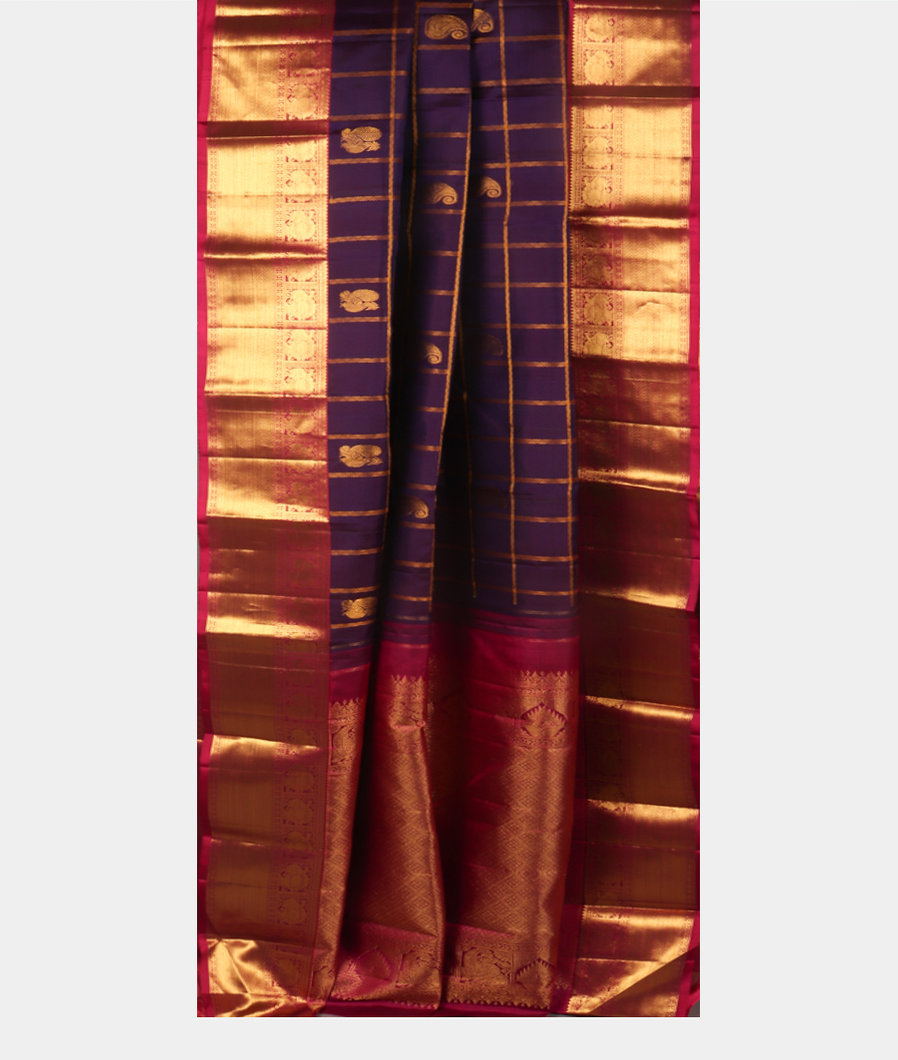 Purple Handwoven Kanjivaram Silk Saree T4191692