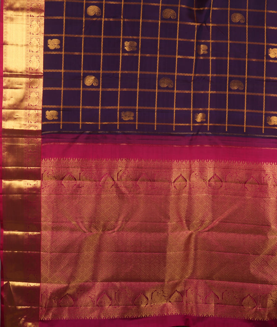 Purple Handwoven Kanjivaram Silk Saree T4191694