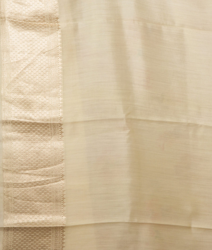 Light Beige Kora Organza Printed Saree T3574733