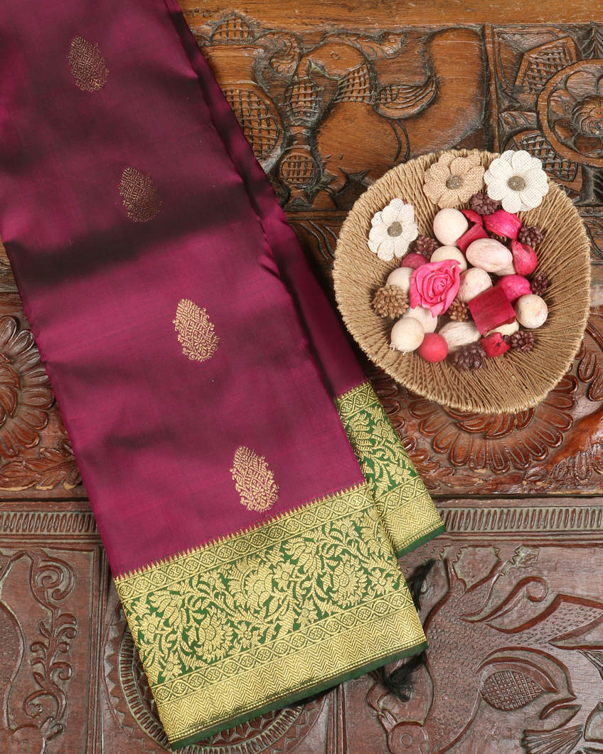 Purple Handwoven Kanjivaram Silk Saree T375187-image