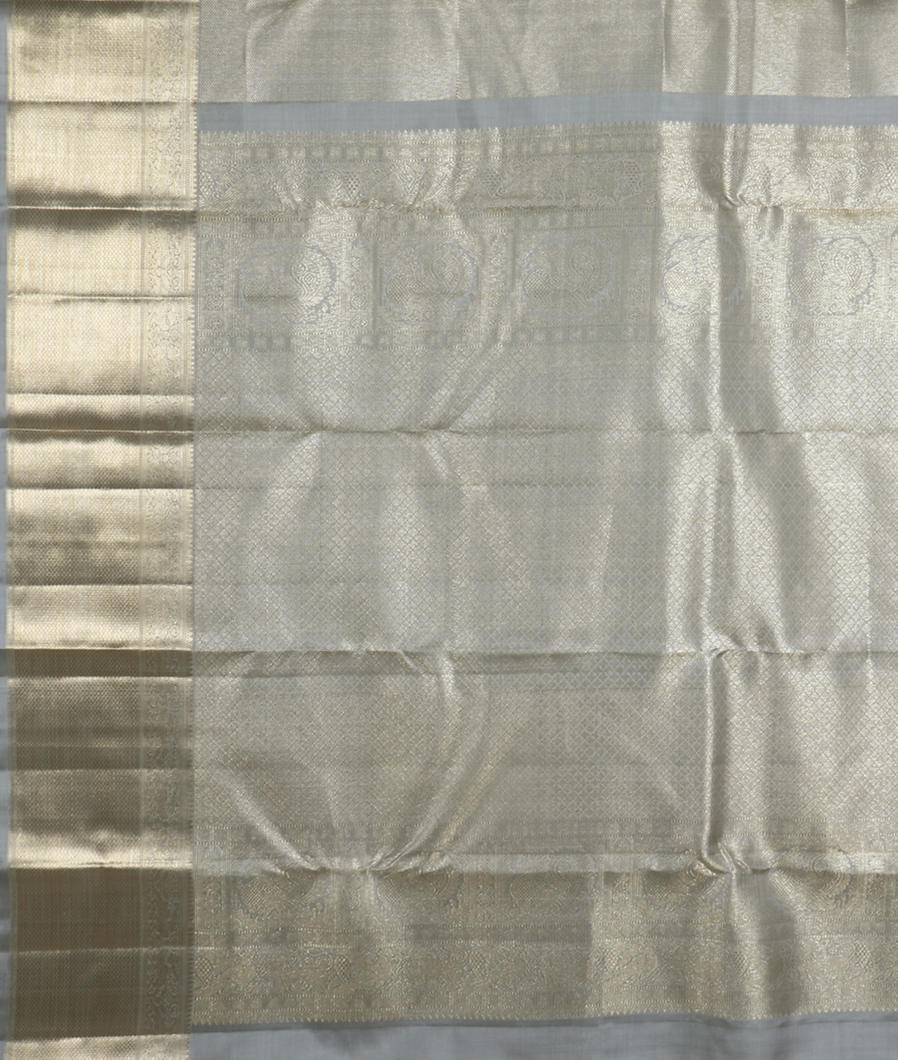 Grey Handwoven Kanjivaram Silk Saree T4181164