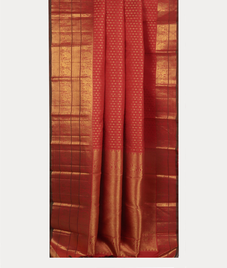 Red Handwoven Kanjivaram Silk Saree T3870592