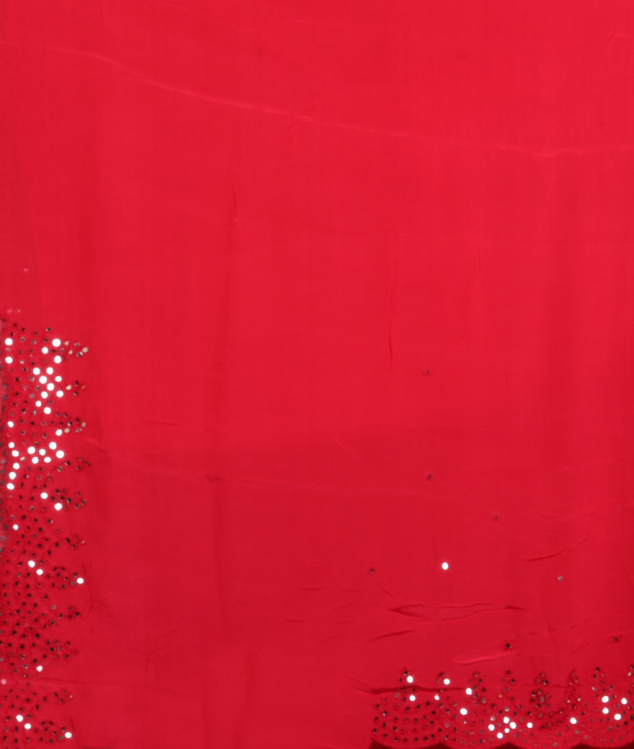 Pinkish Red Kora Organza Embroidery Saree T3832053