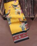 Yellow Ikat Silk Saree T4183781