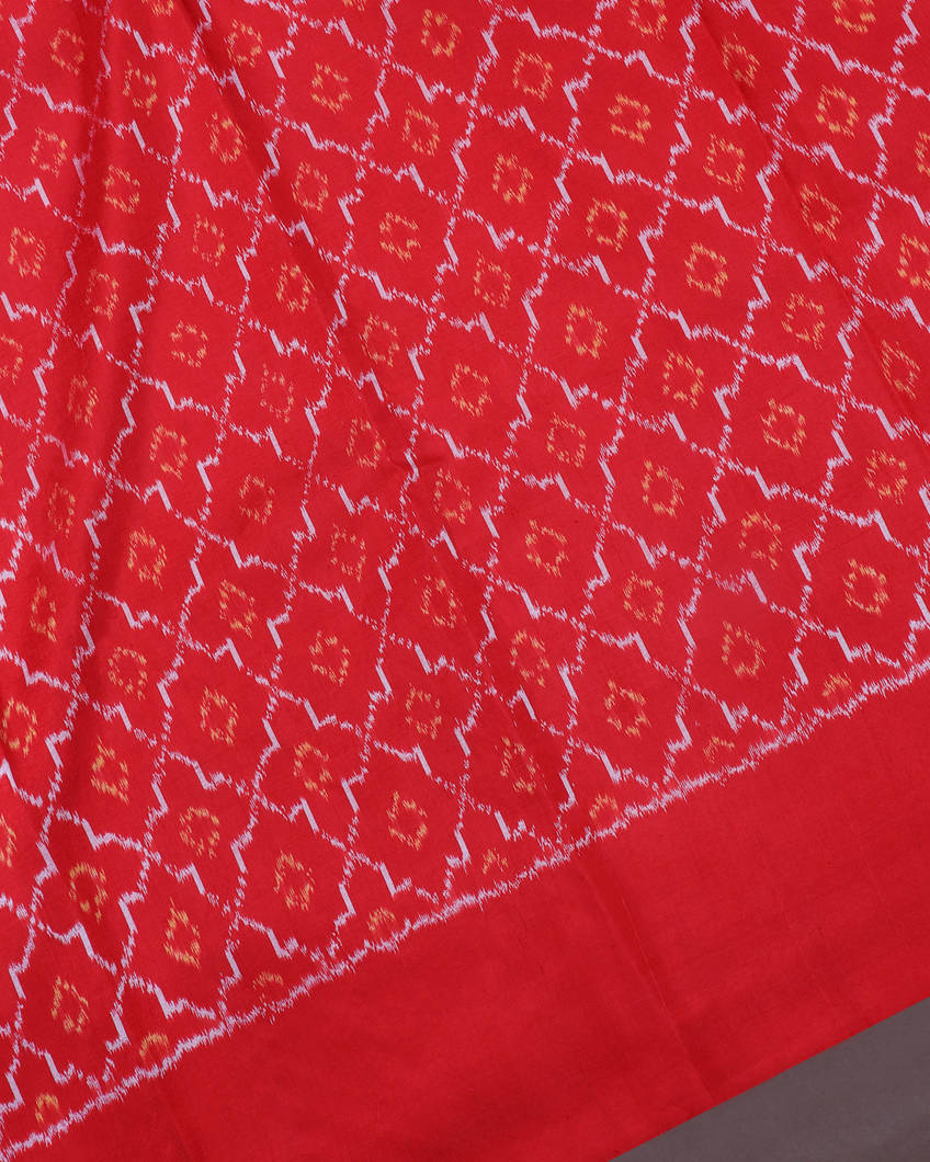 Red Ikat Silk Saree T4183833