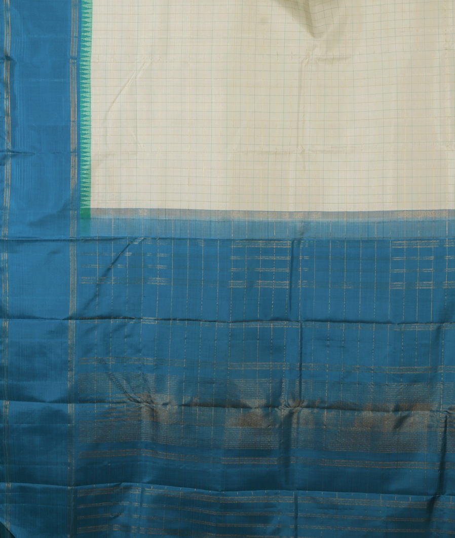 White Handwoven Kanjivaram Silk Saree T4196014