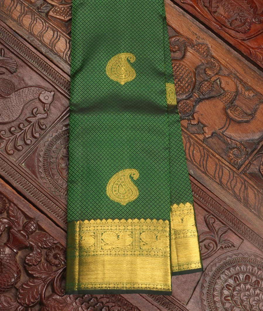 Green Handwoven Kanjivaram Silk Saree T407004-image