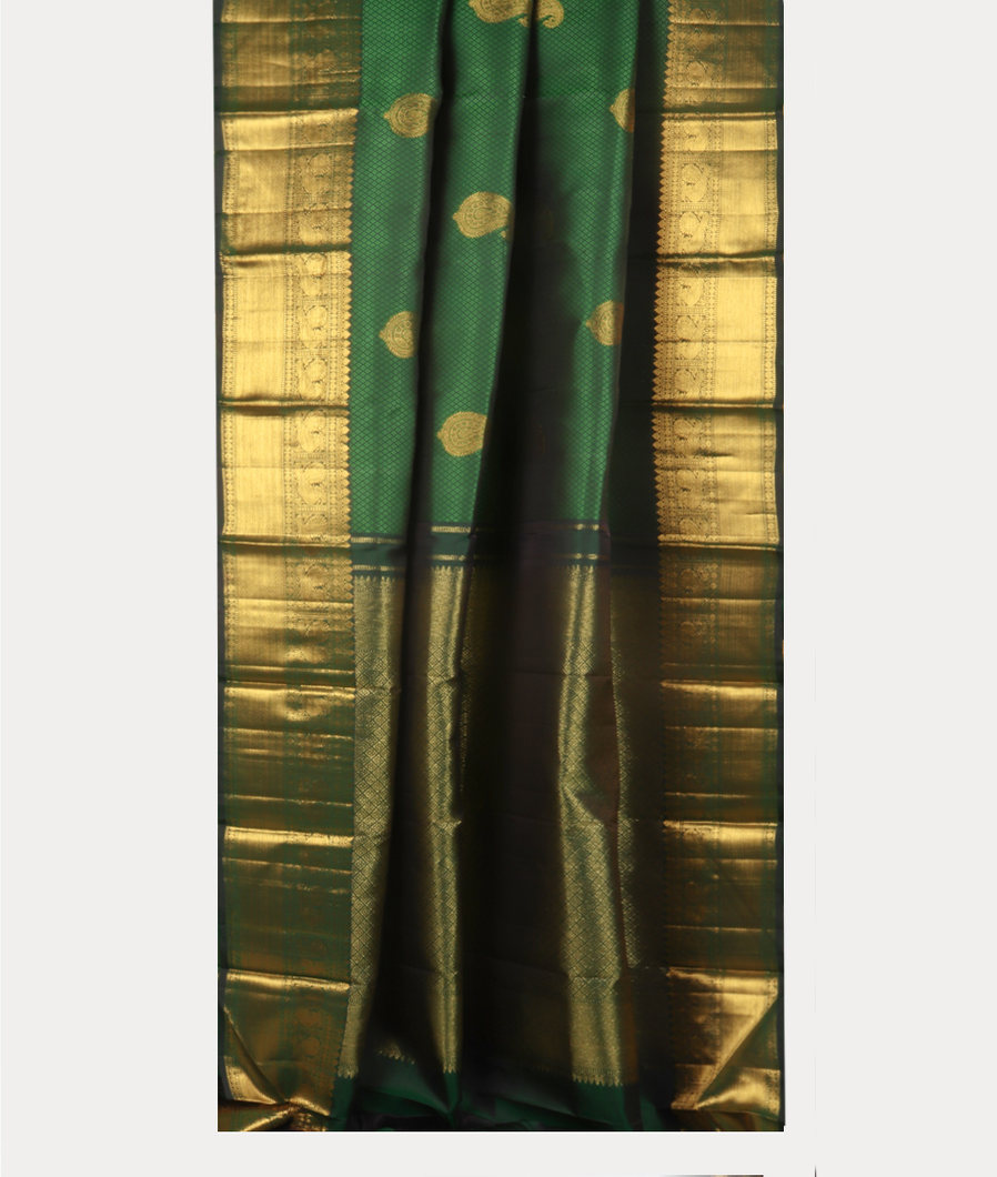 Green Handwoven Kanjivaram Silk Saree T4070042