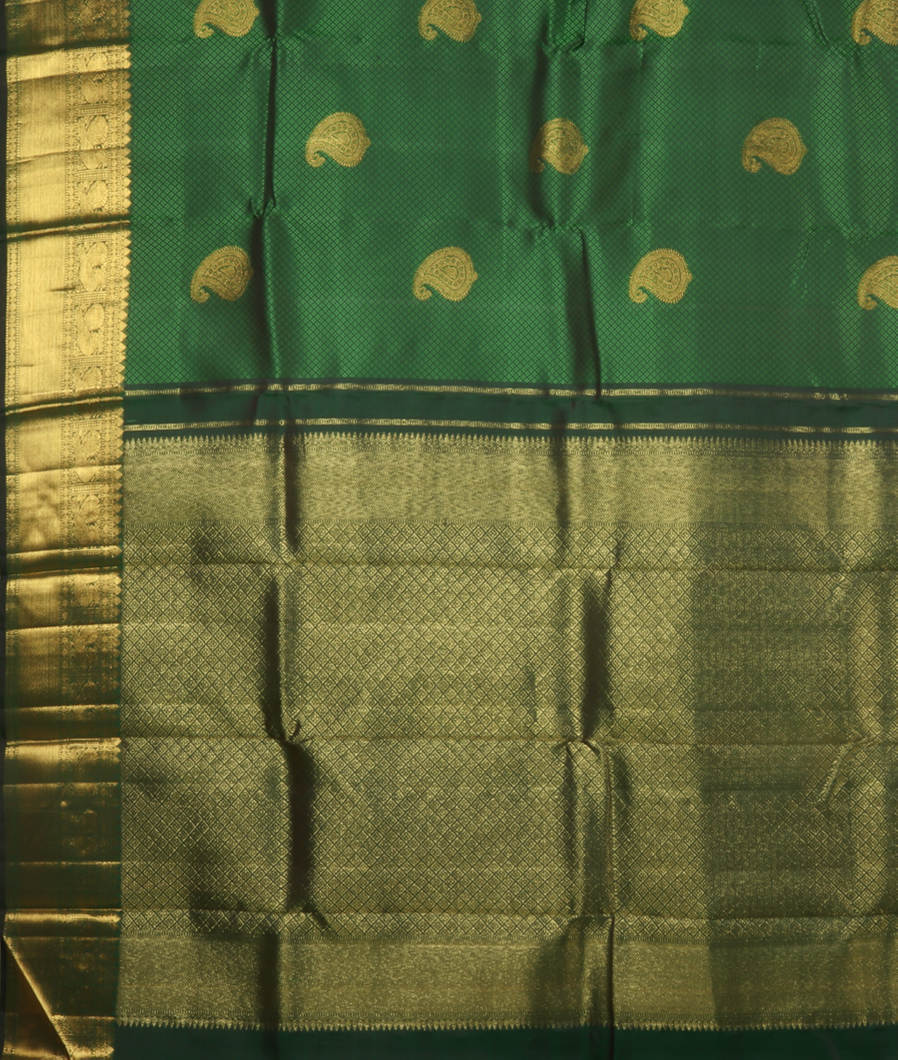 Green Handwoven Kanjivaram Silk Saree T4070044