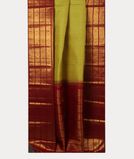Yellow And Green Handwoven Kanjivaram Silk Saree T4187892