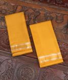 Yellow Handwoven Kanjivaram Silk Dhoti and Vastharam T4215551