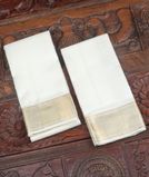 White Handwoven Kanjivaram Silk Dhoti and Vastharam T4189431