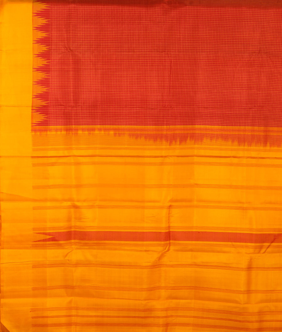 Red Handwoven Kanjivaram Silk Saree T2434134