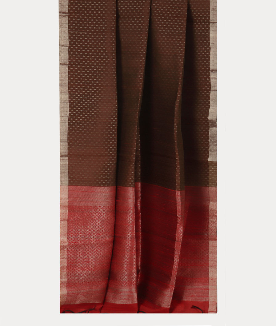 Brown Woven Raw Silk Saree T4171672